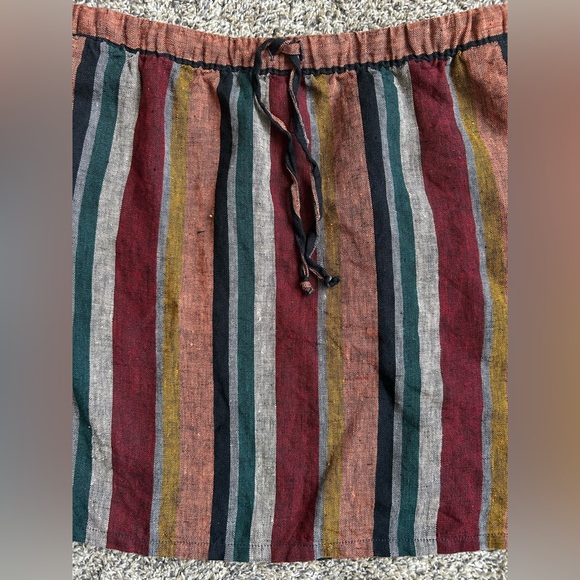 Garnet Hill 100% linen easy to wear mini striped skirt size small - Picture 2 of 8
